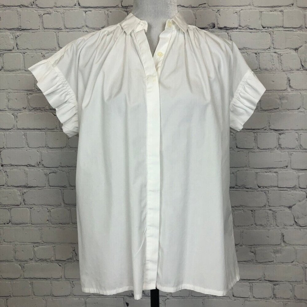 Trovata White Ruffle Sleeve Top